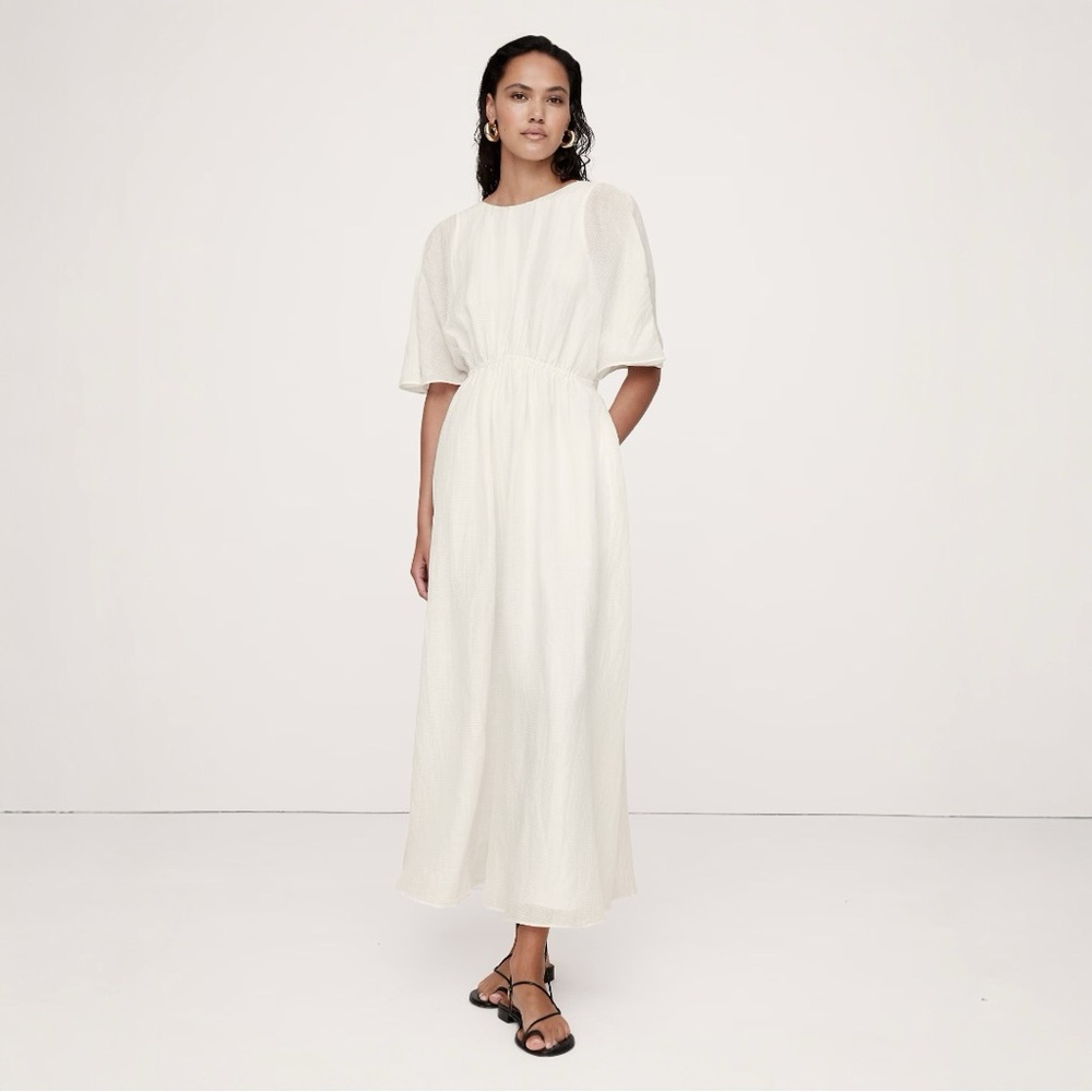 NWT Banana Republic Linen Silk Cut Out Maxi Dress